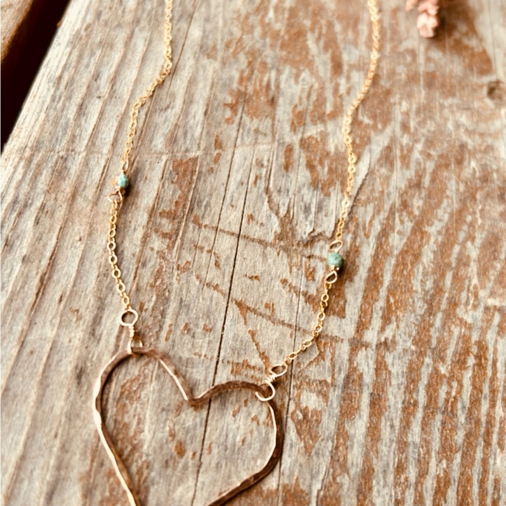 Delicate Gold Heart Pendant Necklace